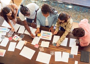 Group of Ocean County web design professionals mapping out design